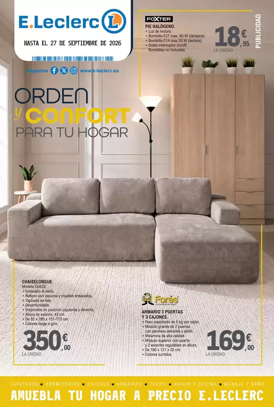 Catálogo E.Leclerc en Babilafuente | Especial Muebles | 2026-09-02T00:00:00.000Z - 2026-09-27T00:00:00.000Z