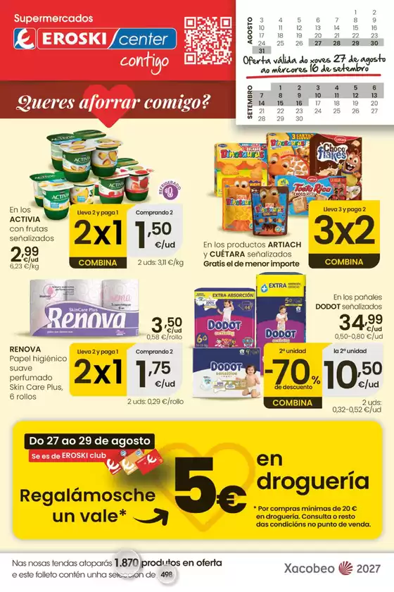 Catálogo Eroski | Queres aforrar conmigo? | 2026-08-27T00:00:00.000Z - 2026-09-16T00:00:00.000Z