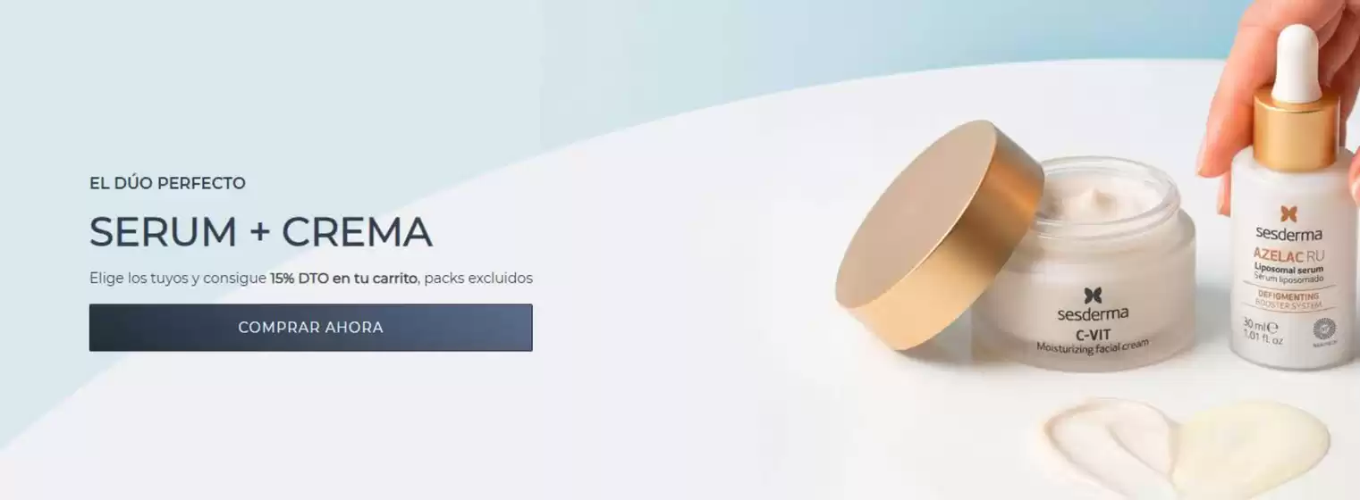 Catálogo Sesderma en Mallabia | Elige los tuyos y consigue 15% DTO en tu carrito, packs excluidos | 2026-08-26T00:00:00.000Z - 2026-09-08T00:00:00.000Z