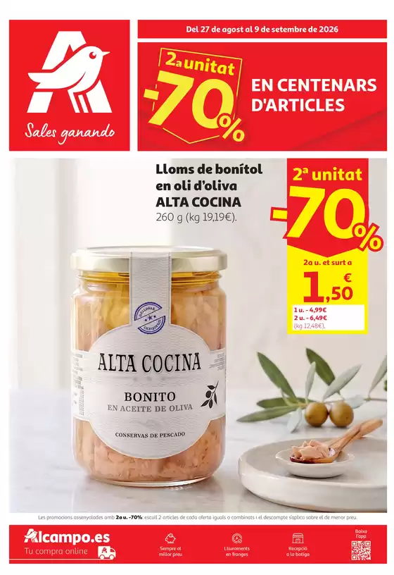 Catálogo Alcampo | 2a Unitat -70% En Centenars D'articles | 2026-08-27T00:00:00.000Z - 2026-09-09T00:00:00.000Z