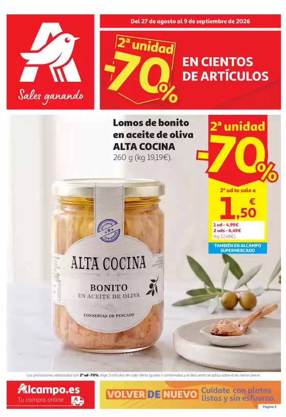 Catálogo Alcampo | 2ª Unidad -70 % En Cientos De Artículos | 2026-08-27T00:00:00.000Z - 2026-09-09T00:00:00.000Z