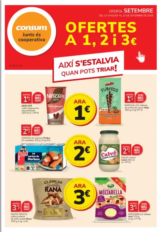 Catálogo Consum | Ofertes a 1, 2 i 3€ | 2026-08-27T00:00:00.000Z - 2026-09-23T00:00:00.000Z