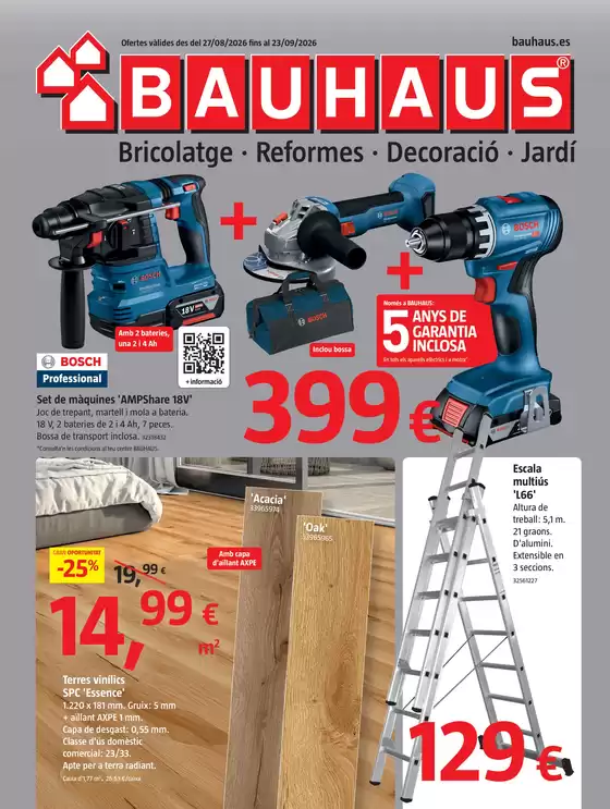 Catálogo BAUHAUS | Bricolatge, reformes, decoración i jardí | 2026-08-27T00:00:00.000Z - 2026-09-23T00:00:00.000Z
