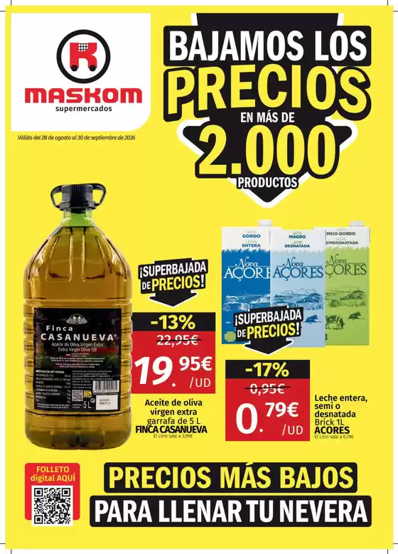 Catálogo Maskom Supermercados | Bajamos Los Precios En Más De 2.000 Productos | 2026-08-28T00:00:00.000Z - 2026-09-30T00:00:00.000Z