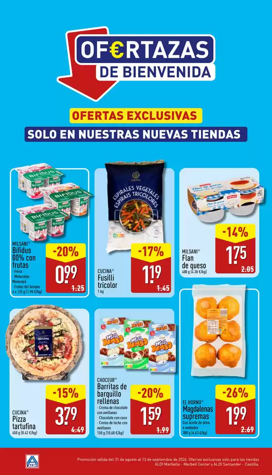Catálogo ALDI | Of€rtazas de bienvenida | 2026-08-31T00:00:00.000Z - 2026-09-13T00:00:00.000Z