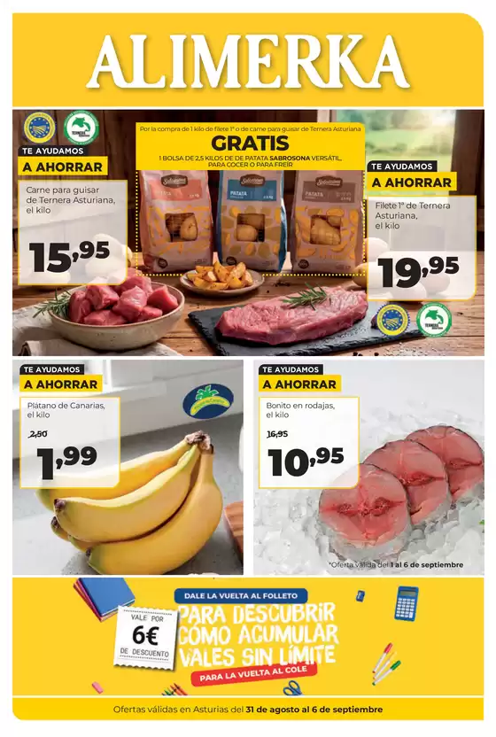 Catálogo Alimerka en Sangonera la Seca | Semanal Asturias | 2026-08-31T00:00:00.000Z - 2026-09-06T00:00:00.000Z