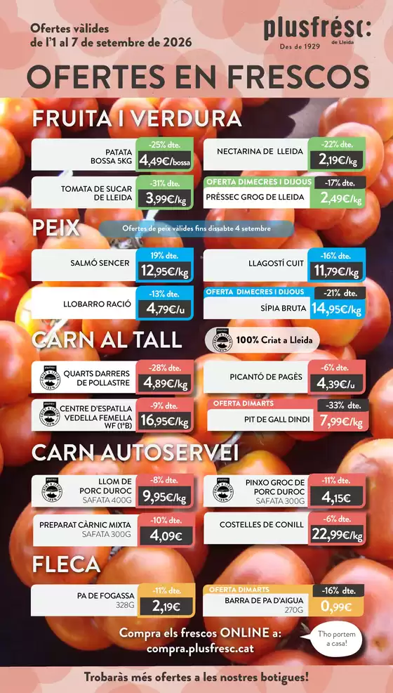 Catálogo Plusfresc en Carmona | Ofertes De Productes Frescos | 2026-09-01T00:00:00.000Z - 2026-09-07T00:00:00.000Z