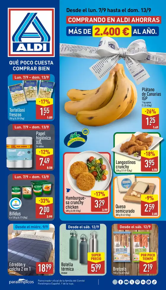 Catálogo ALDI en Teror | Qué poco cuesta comprar bien | 2026-09-07T00:00:00.000Z - 2026-09-13T00:00:00.000Z