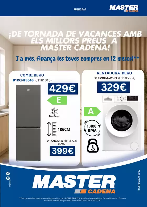 Catálogo Master Cadena en Camanzo | ¡De Tornada De Vacances Amb Els Millors Preus A Master Cadena! | 2026-09-03T00:00:00.000Z - 2026-09-30T00:00:00.000Z