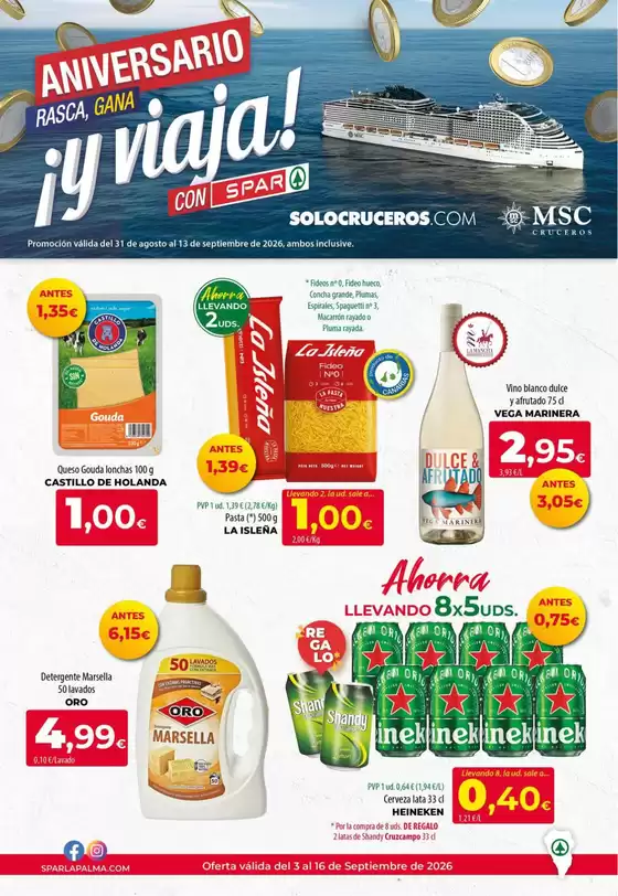 Catálogo Spar La Palma | Oferta válida del 3 al 16 de Septiembre de 2026 | 2026-08-31T00:00:00.000Z - 2026-09-16T00:00:00.000Z