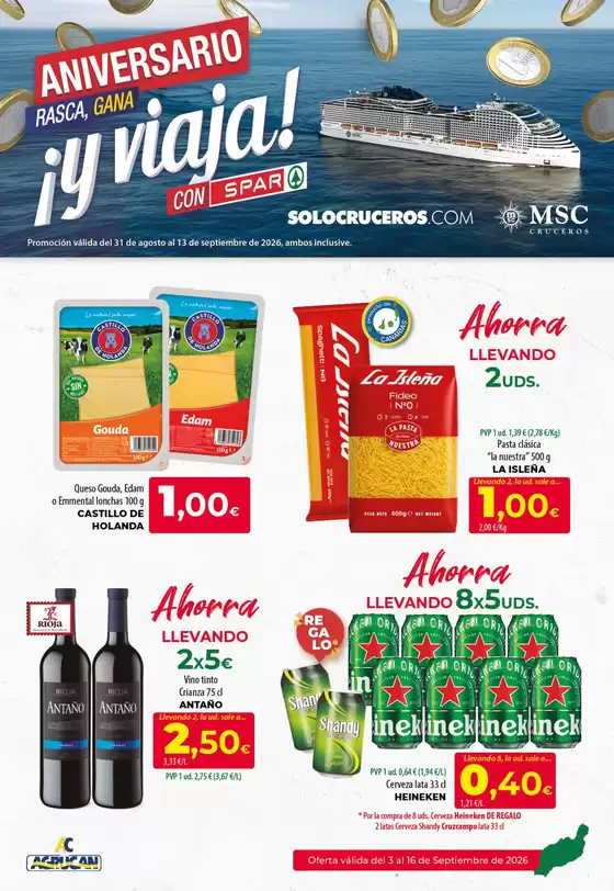 Catálogo SPAR Lanzarote | Oferta válida del 3 al 16 de Septiembre de 2026 | 2026-09-03T00:00:00.000Z - 2026-09-16T00:00:00.000Z