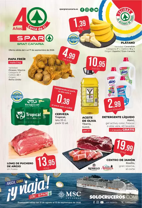 Catálogo SPAR Gran Canaria | Oferta válida del 4 al 17 de septiembre de 2026 | 2026-09-04T00:00:00.000Z - 2026-09-17T00:00:00.000Z