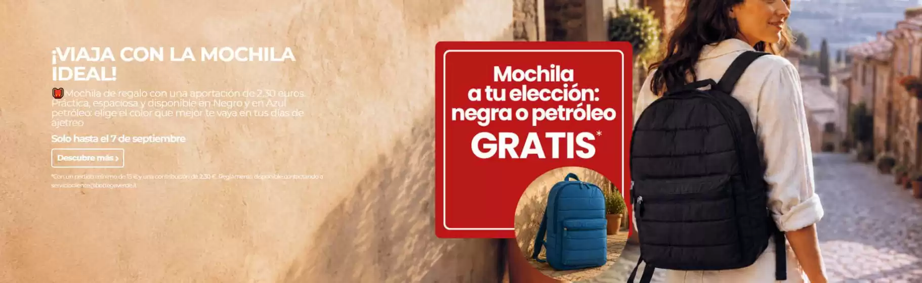 Catálogo Bottega Verde en Las Chafiras | ¡Viaja Con La Mochila Ideal! | 2026-09-04T00:00:00.000Z - 2026-09-07T00:00:00.000Z