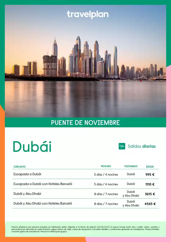 Catálogo Travelplan | Travelplan Dubái | 2026-11-01T00:00:00.000Z - 2026-11-30T00:00:00.000Z