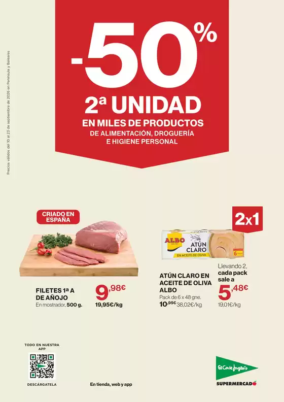 Catálogo El Corte Inglés en Llagostera | -50% 2ª Unidad En Miles De Productos | 2026-09-10T00:00:00.000Z - 2026-09-23T00:00:00.000Z
