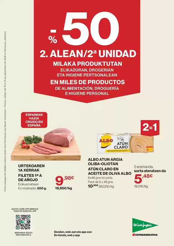 Catálogo El Corte Inglés | -50% 2. Alean Milaka Produktutan | 2026-09-10T00:00:00.000Z - 2026-09-23T00:00:00.000Z