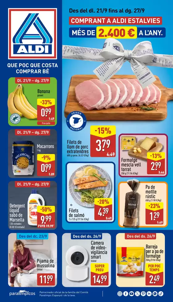 Catálogo ALDI en Bràfim | Qué poco cuesta comprar bien | 2026-09-21T00:00:00.000Z - 2026-09-27T00:00:00.000Z