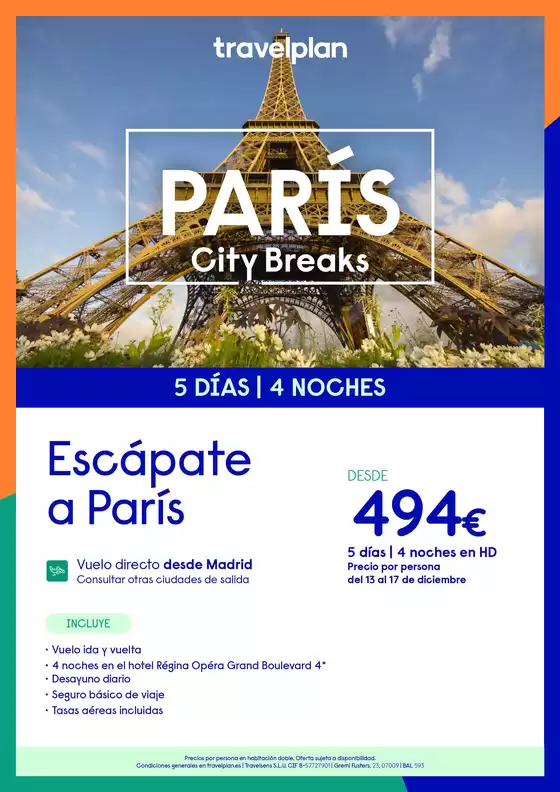 Catálogo Travelplan en Sartaguda | Escápate a París | 2026-12-13T00:00:00.000Z - 2026-12-17T00:00:00.000Z