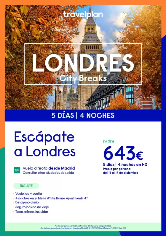 Catálogo Travelplan en Sartaguda | Escápate a Londres | 2026-12-13T00:00:00.000Z - 2026-12-17T00:00:00.000Z