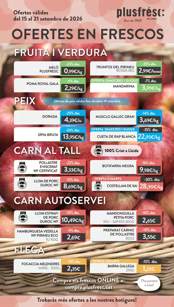 Catálogo Plusfresc | Ofertes de Productes Frescos | 2026-09-15T00:00:00.000Z - 2026-09-21T00:00:00.000Z