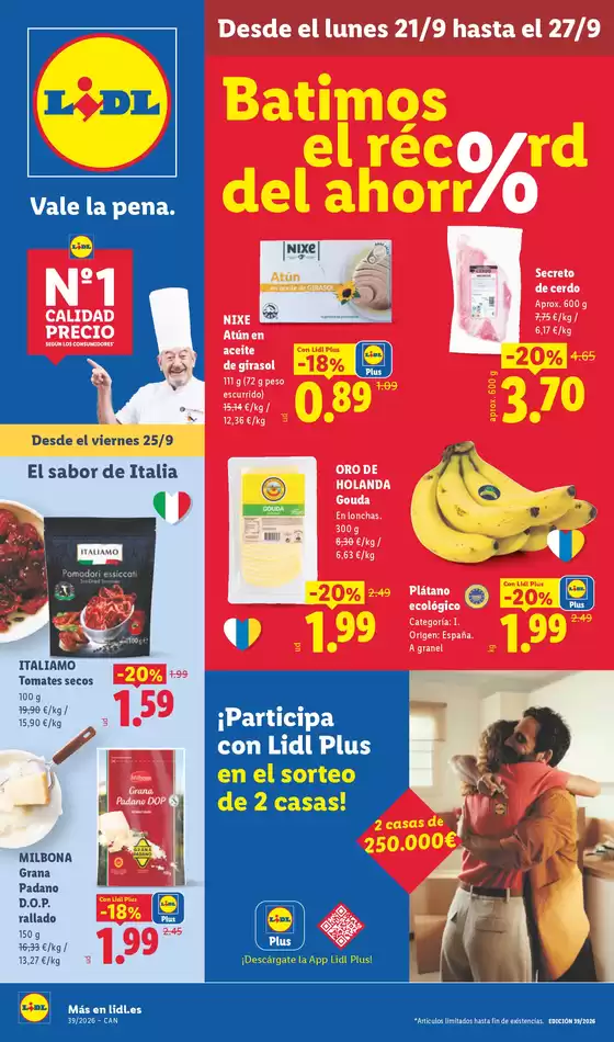 Catálogo Lidl en Los Realejos (Tenerife) | № 1 PRECIO - Ofertas válidas del 21/09 al 27/09 | 2026-09-21T00:00:00.000Z - 2026-09-27T00:00:00.000Z