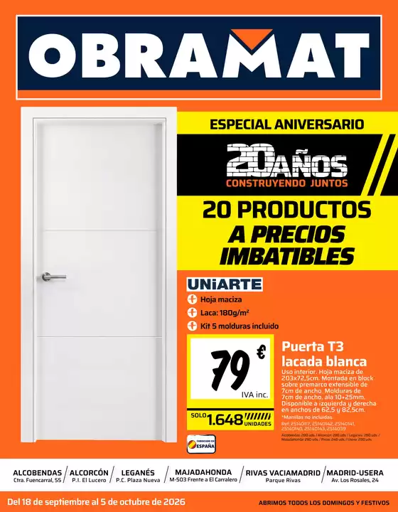 Catálogo Obramat | Especial Aniversario- Madrid | 2026-09-18T00:00:00.000Z - 2026-10-05T00:00:00.000Z