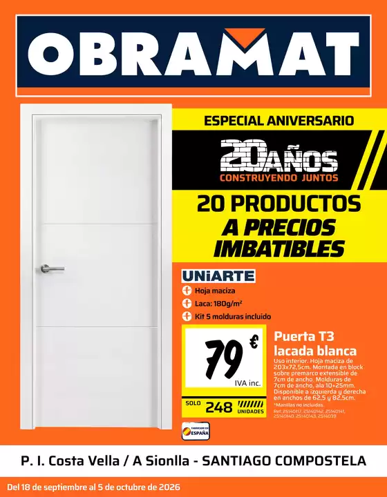 Catálogo Obramat | Especial Aniversario- Santiago Compostela | 2026-09-18T00:00:00.000Z - 2026-10-05T00:00:00.000Z