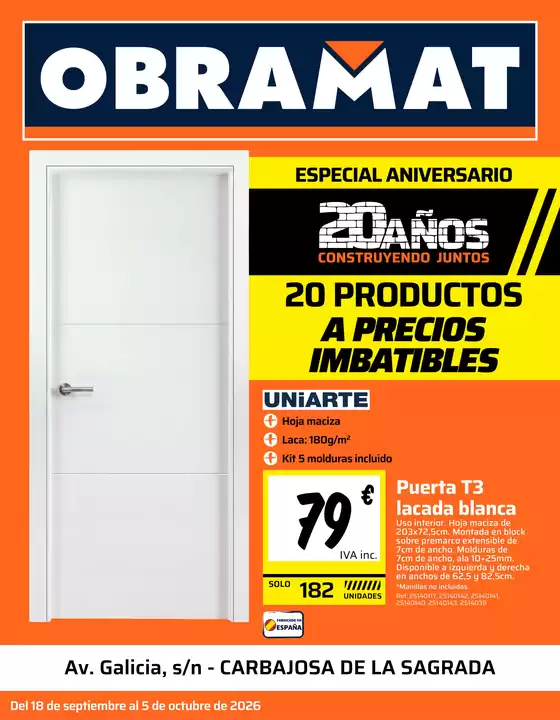 Catálogo Obramat | Especial Aniversario- Salamanca | 2026-09-18T00:00:00.000Z - 2026-10-05T00:00:00.000Z