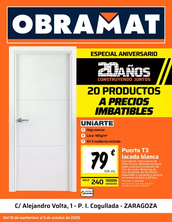 Catálogo Obramat | Especial Aniversario- Zaragoza | 2026-09-18T00:00:00.000Z - 2026-10-05T00:00:00.000Z