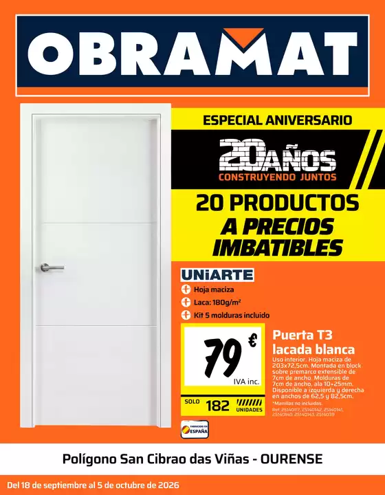 Catálogo Obramat | Especial Aniversario- Ourense | 2026-09-18T00:00:00.000Z - 2026-10-05T00:00:00.000Z