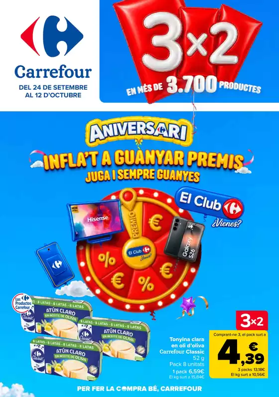Catálogo Carrefour en Santpedor | 3x2 ANIVERSARIO | 2026-09-24T00:00:00.000Z - 2026-10-12T00:00:00.000Z