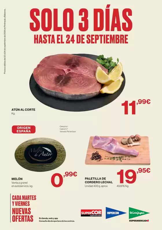 Catálogo Hipercor | Solo 3 Días | 2026-09-22T00:00:00.000Z - 2026-09-24T00:00:00.000Z