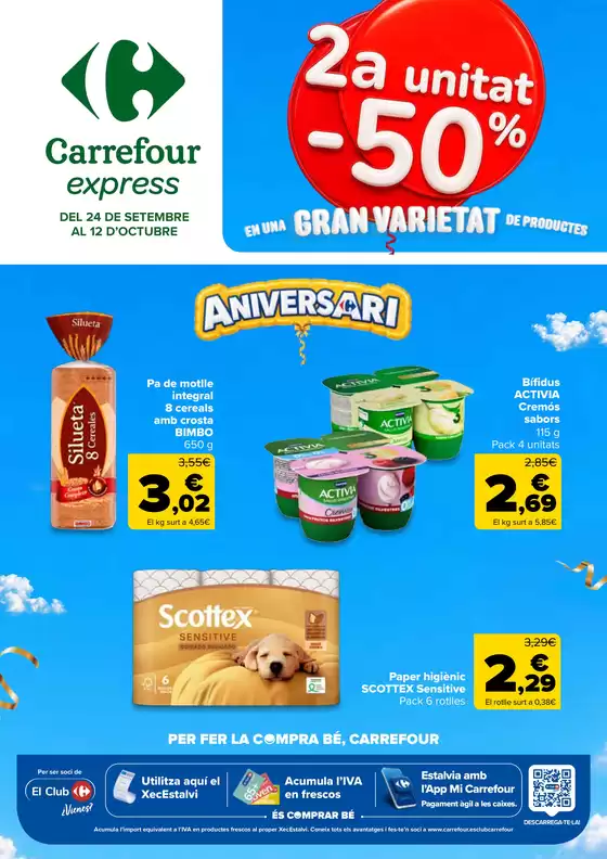 Catálogo Carrefour Express en Castellitx | 2a unitat -50% | 2026-09-24T00:00:00.000Z - 2026-10-12T00:00:00.000Z