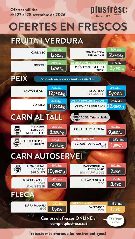 Catálogo Plusfresc | Ofertes de Productes Frescos | 2026-09-22T00:00:00.000Z - 2026-09-28T00:00:00.000Z