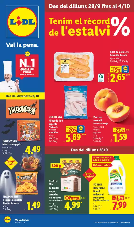 Catálogo Lidl en Igualada | № 1 PRECIO - Ofertas válidas del 28/09 al 04/10 | 2026-09-28T00:00:00.000Z - 2026-10-04T00:00:00.000Z