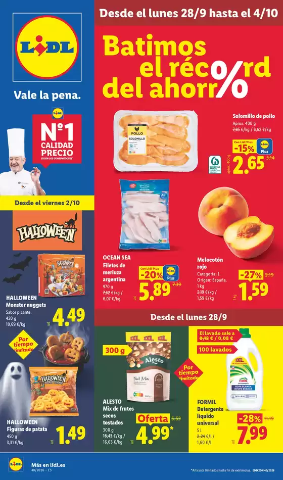 Catálogo Lidl en Cacicedo | № 1 PRECIO - Ofertas válidas del 28/09 al 04/10 | 2026-09-28T00:00:00.000Z - 2026-10-04T00:00:00.000Z