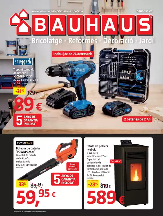 Catálogo BAUHAUS en Paradas | Bricolatge, reformes, decoración i jardí | 2026-09-24T00:00:00.000Z - 2026-10-22T00:00:00.000Z