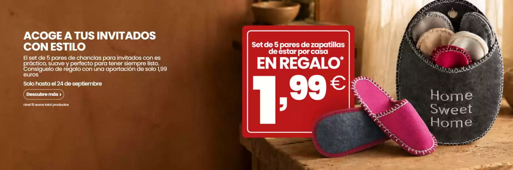 Catálogo Bottega Verde | Set De 5 Pares De Zapatillas De Estar Por Casa En Regalo 1,99€ | 2026-09-23T00:00:00.000Z - 2026-09-24T00:00:00.000Z