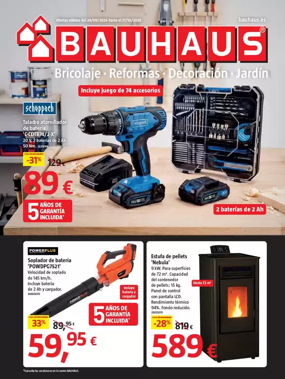 Catálogo BAUHAUS en Paradas |  Bricolaje, reformas, decoración y jardín | 2026-09-24T00:00:00.000Z - 2026-10-22T00:00:00.000Z