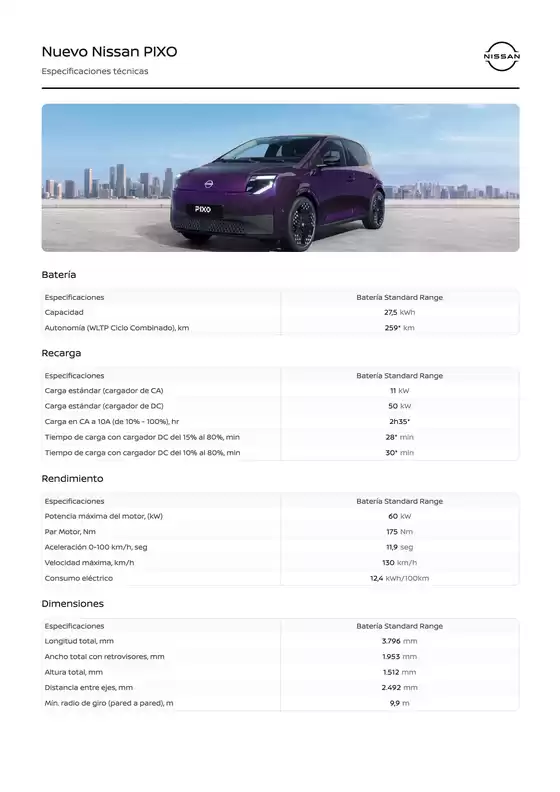 Catálogo Nissan en Neda | Ficha Tecnica Nissan PIXO | 2026-09-24T00:00:00.000Z - 2026-12-31T00:00:00.000Z