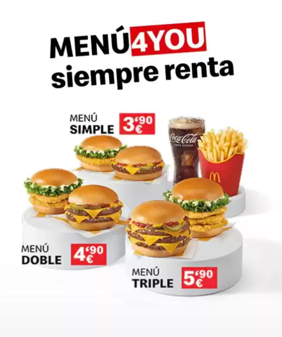 Catálogo McDonald's | Menú4You Siempre Renta | 2026-09-24T00:00:00.000Z - 2026-10-07T00:00:00.000Z