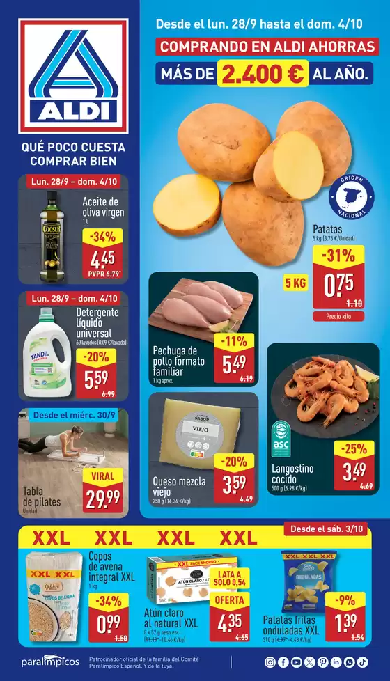 Catálogo ALDI en Miajadas | Comprando en Aldi ahorras más de 2.400 € al año | 2026-09-30T00:00:00.000Z - 2026-10-04T00:00:00.000Z