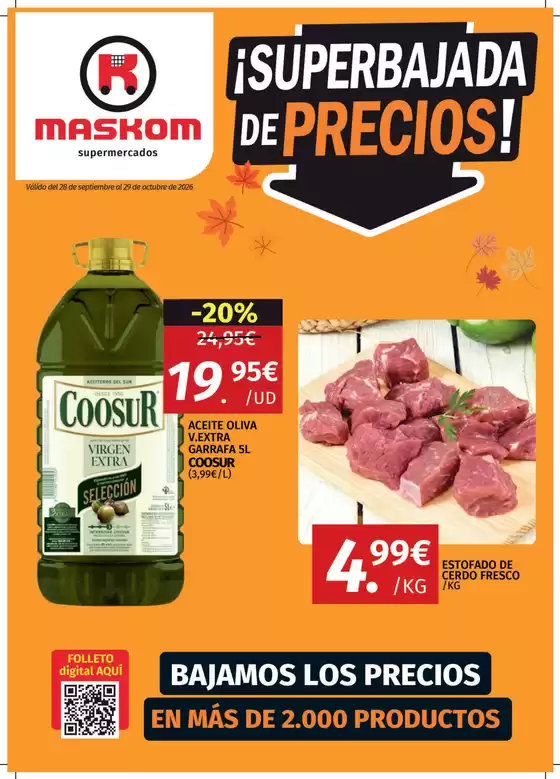 Catálogo Maskom Supermercados | Válido del 28 de septiembre al 29 de octubre de 2026 | 2026-09-28T00:00:00.000Z - 2026-10-29T00:00:00.000Z