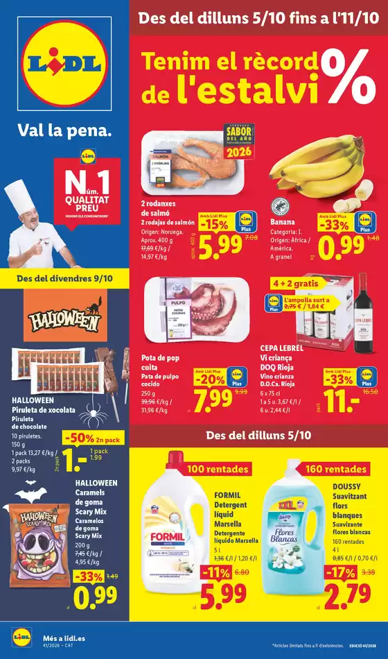 Catálogo Lidl | № 1 PRECIO - Ofertas válidas del 05/10 al 11/10 | 2026-10-05T00:00:00.000Z - 2026-10-11T00:00:00.000Z