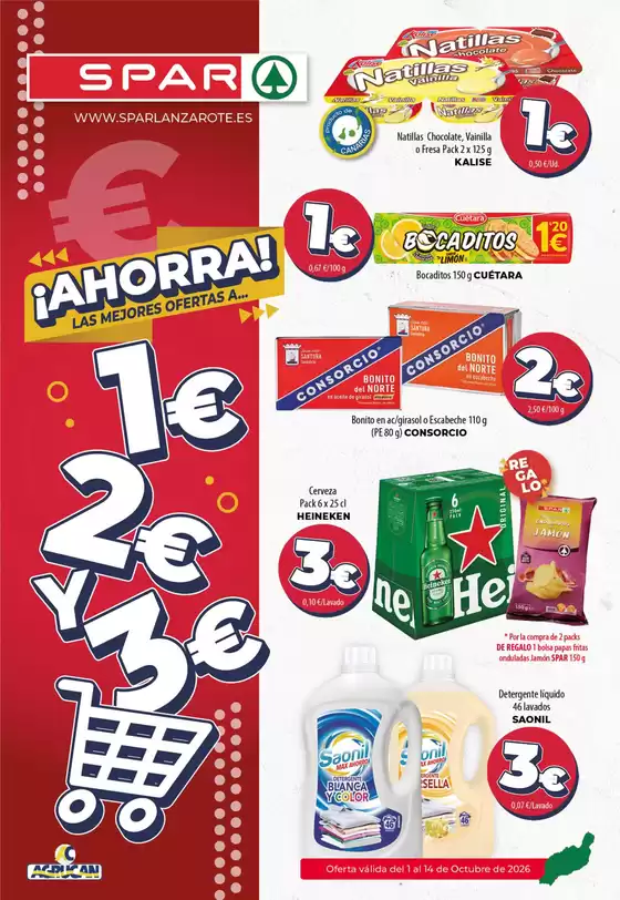 Catálogo SPAR Lanzarote en Cobeja | ¡Ahorra! Las Mejores Ofertas A... 1€ 2€ Y 3€ | 2026-10-02T00:00:00.000Z - 2026-10-14T00:00:00.000Z