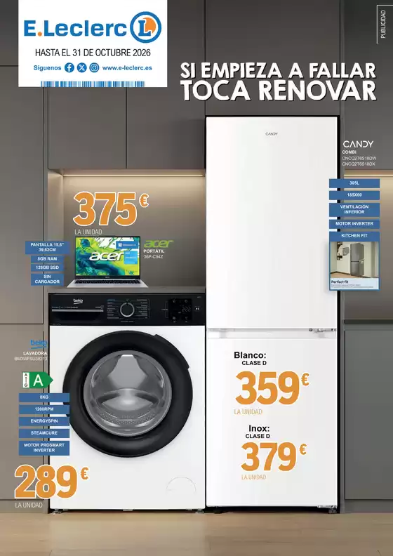 Catálogo E.Leclerc | Renueva en electro | 2026-10-05T00:00:00.000Z - 2026-10-31T00:00:00.000Z