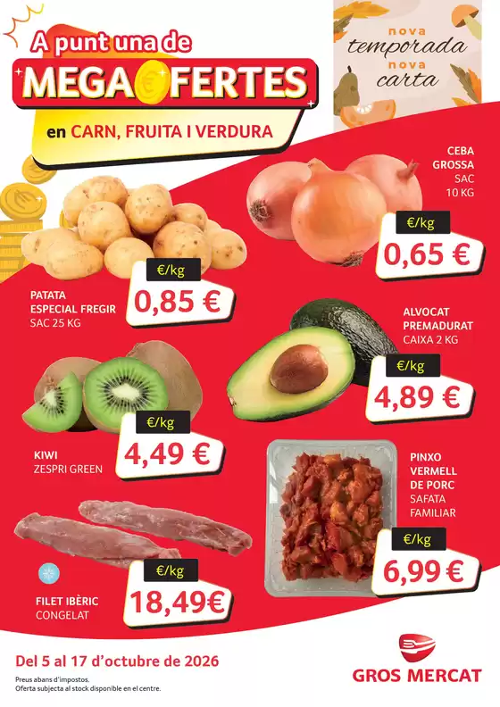 Catálogo Gros Mercat | Del 5 al 17 d’octubre de 2026 | 2026-10-05T00:00:00.000Z - 2026-10-17T00:00:00.000Z