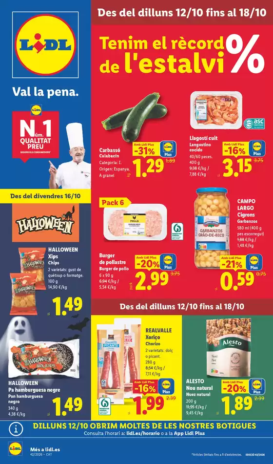 Catálogo Lidl en Jonquera | № 1 PRECIO - Ofertas válidas del 12/10 al 18/10 | 2026-10-12T00:00:00.000Z - 2026-10-18T00:00:00.000Z