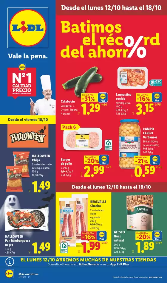 Catálogo Lidl en Esteiro | № 1 PRECIO - Ofertas válidas del 12/10 al 18/10 | 2026-10-12T00:00:00.000Z - 2026-10-18T00:00:00.000Z
