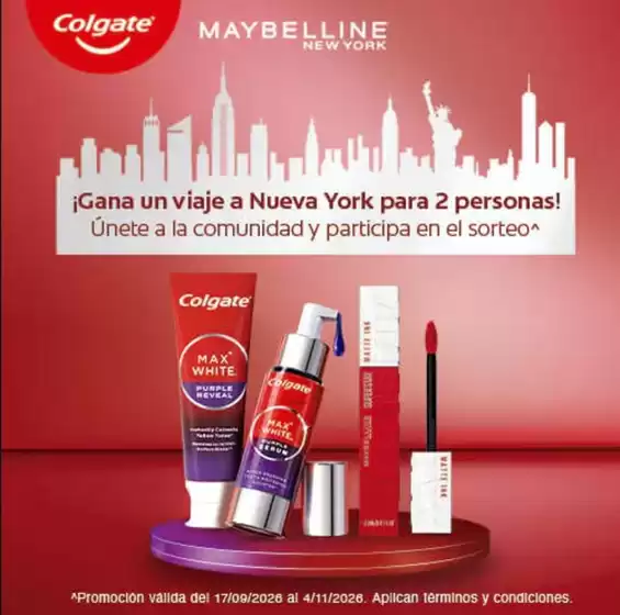 Catálogo Colgate | ¡Gana un viaje a Nueva York para 2 personas! | 2026-10-06T00:00:00.000Z - 2026-11-04T00:00:00.000Z
